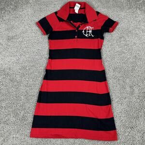 Vintage Clube de Regatas do Flamengo Dress Womens Small Red Black Soccer Polo
